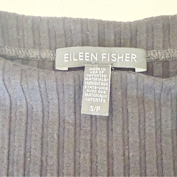 Eileen Fisher Black Ribbed Sleeveless  Mock Neck SP - Picture 5 of 7